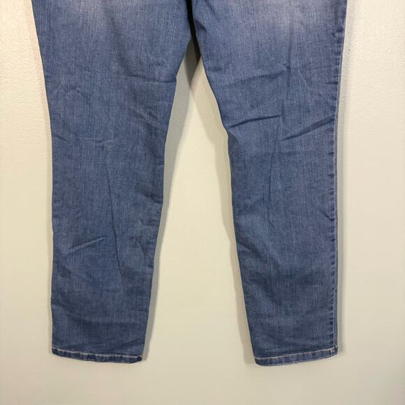 INC Denim Jeans 12 Boyfriend Regular Fit Floral Embroidered Distressed Blue - Picture 7 of 9